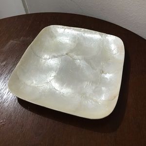 Beautiful decorative white capiz shell trinket dish